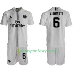 Koszulka Paris Saint-Germain Verratti 6 Jodan Biały Dziecięcy Trzeci Koszulki Piłkarskie 2018-2019 Krótki Rękaw